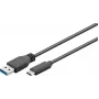 Microconnect USB3.1CA3 USB kábel USB 3.2 Gen 1 (3.1 Gen 1) 3 m USB C USB A čierny