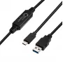 Microconnect USB3.1CA5AMP USB kábel USB 3.2 Gen 1 (3.1 Gen 1) 5 m USB C USB A čierny