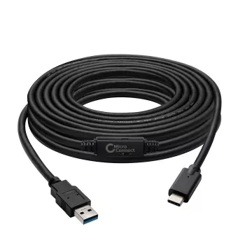 Microconnect USB3.1CA5AMP USB kábel USB 3.2 Gen 1 (3.1 Gen 1) 5 m USB C USB A čierny