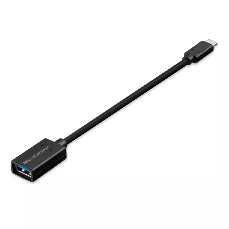 Microconnect USB3.1CAF02BH USB kábel USB 3.2 Gen 1 (3.1 Gen 1) 0,2 m USB C USB A čierny