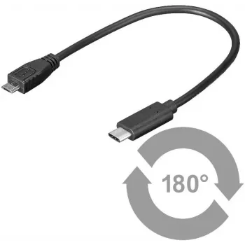 Microconnect USB3.1CAMB02 USB kábel USB 2.0 0,2 m Micro-USB B USB C čierny