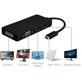 Microconnect USB3.1CCOM10 USB grafický adaptér 3840 x 2160 pixelov čierny