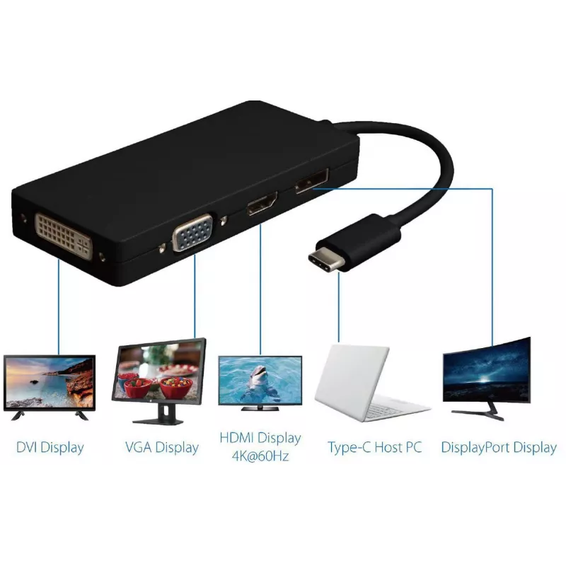 Microconnect USB3.1CCOM10 USB grafický adaptér 3840 x 2160 pixelov čierny