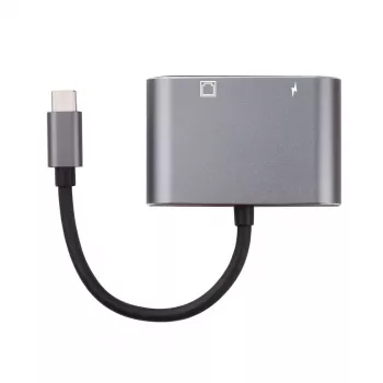 Microconnect USB3.1CETHPDBA kábel adaptér adaptér USB C RJ-45 čierny
