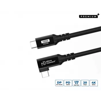 USB kábel Microconnect USB3.2CC2-A 2 m USB-C čierny USB 3.2 Gen 2x2 20 Gbit/s