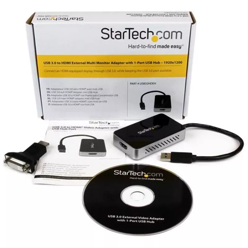 StarTech.com USB 3.0 na HDMI adaptér s 1x USB, USB na HDMI konvertor monitora pre Windows (bez podpory pre macOS/ChromeOS/Linux) - TAA