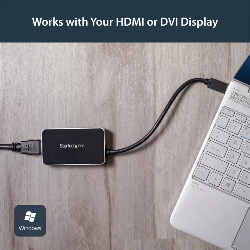 StarTech.com USB 3.0 na HDMI adaptér s 1x USB, USB na HDMI konvertor monitora pre Windows (bez podpory pre macOS/ChromeOS/Linux) - TAA