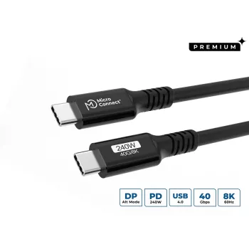 USB kábel Microconnect USB4CC05-240W 0,5 m USB C 40 Gbit/s čierny