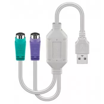 Microconnect USBA2XPS2 PS/2 kábel 0,3 m 2x 6-p Mini-DIN USB A biely