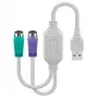 Microconnect USBA2XPS2 PS/2 kábel 0,3 m 2x 6-p Mini-DIN USB A biely