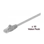 Microconnect V-UTP5005VP Cat5e U/UTP patch kábel, 0,5 m, sivý, balenie po 10 ks