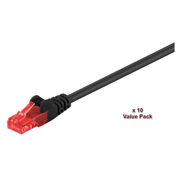 Microconnect V-UTP601SVP sieťový kábel čierny 1 m Cat6 U/UTP (UTP)