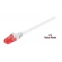 Microconnect V-UTP615WVP Sieťový prepojovací kábel Cat6 U/UTP, 15 m, biely, balenie 5 ks