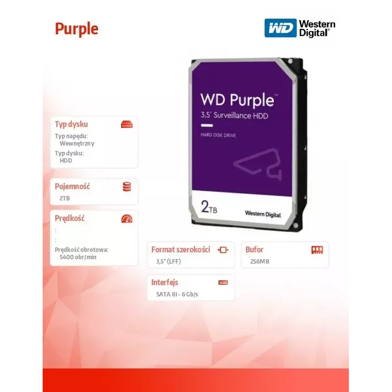 Western Digital WD22PURZ interný pevný disk 3,5