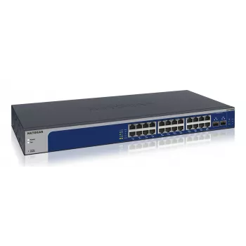 NETGEAR XS724EM Managed L2 10G Ethernet (100/1000/10000) 1U modrá, sivá