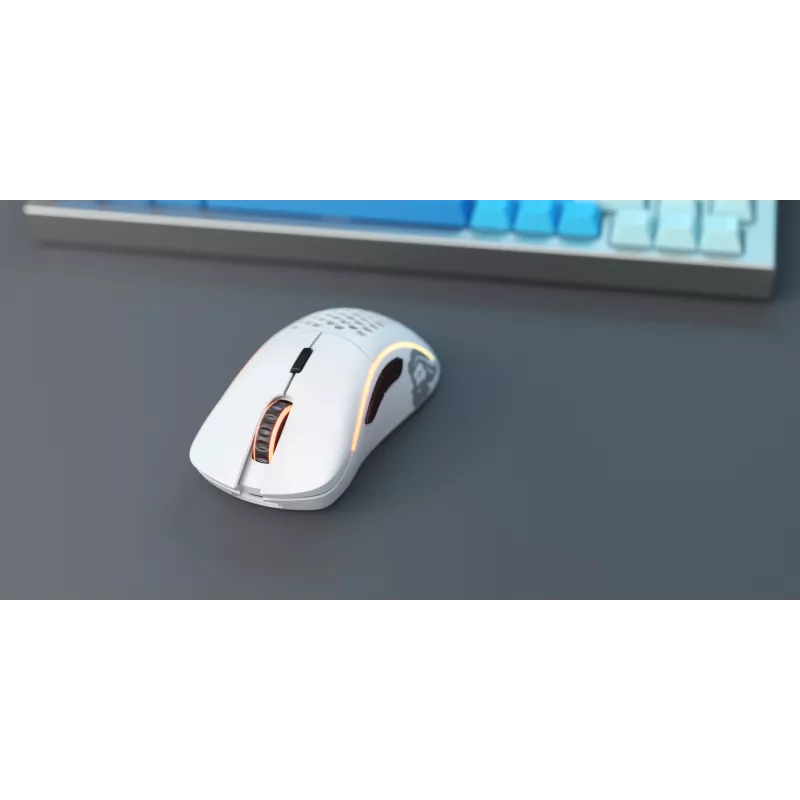 Glorious Gaming Glorious Model D Wireless - matná biela, pravá ruka, RF Wireless, 19000 DPI, biela