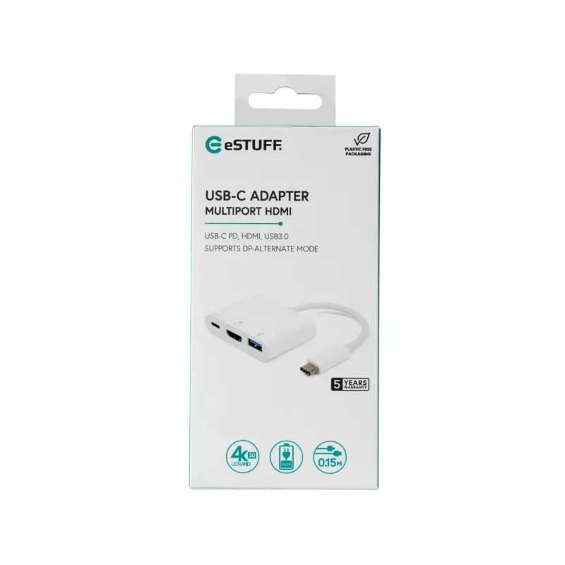 eSTUFF ES623001WH rozbočovač USB 3.2 Gen 1 (3.1 Gen 1) Type-C 5000 Mbit/s biely