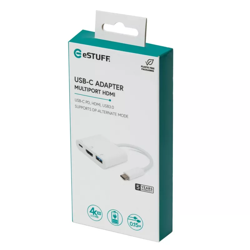 eSTUFF ES623001WH rozbočovač USB 3.2 Gen 1 (3.1 Gen 1) Type-C 5000 Mbit/s biely