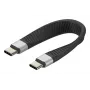Techly ICOC-USBC-FL-U4 USB4 Gen3 USB-C na USB-C flexibilný plochý kábel, 0,124 m
