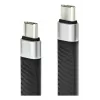Techly ICOC-USBC-FL-U4 USB4 Gen3 USB-C na USB-C flexibilný plochý kábel, 0,124 m
