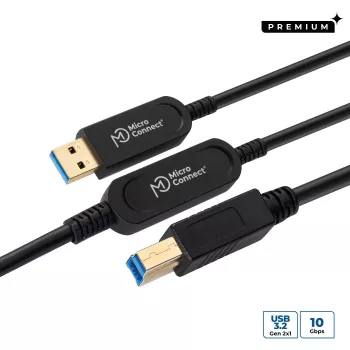 Microconnect MC-USB3.0AB20OP USB kábel USB 3.2 Gen 2 (3.1 Gen 2) 20 m USB A USB B čierny
