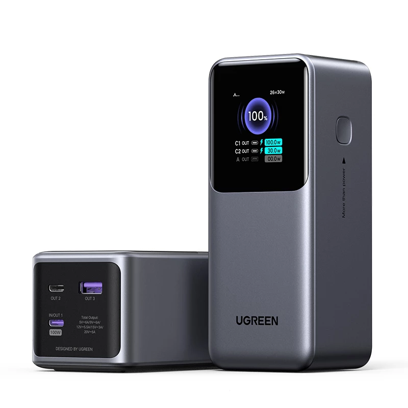 Ugreen 20000mAh 130W rýchlonabíjacia powerbanka lítium sivá
