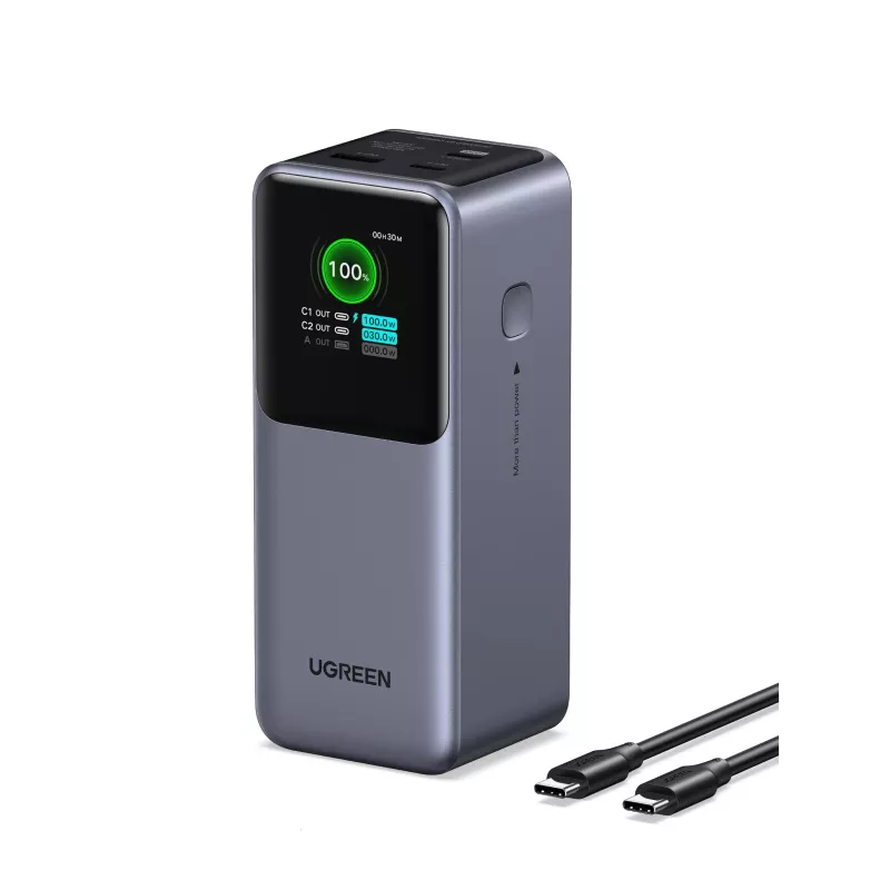 Ugreen 20000mAh 130W rýchlonabíjacia powerbanka lítium sivá