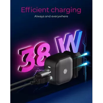 Nástenná nabíjačka ICY BOX 2-port USB Power Delivery rýchlonabíjanie čierna