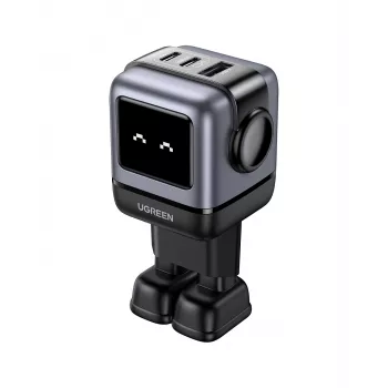 UGREEN Nexode RG 65 W GaN nabíjačka s 3 portmi, 1x USB-A + 2x USB-C, čierna (25685B)