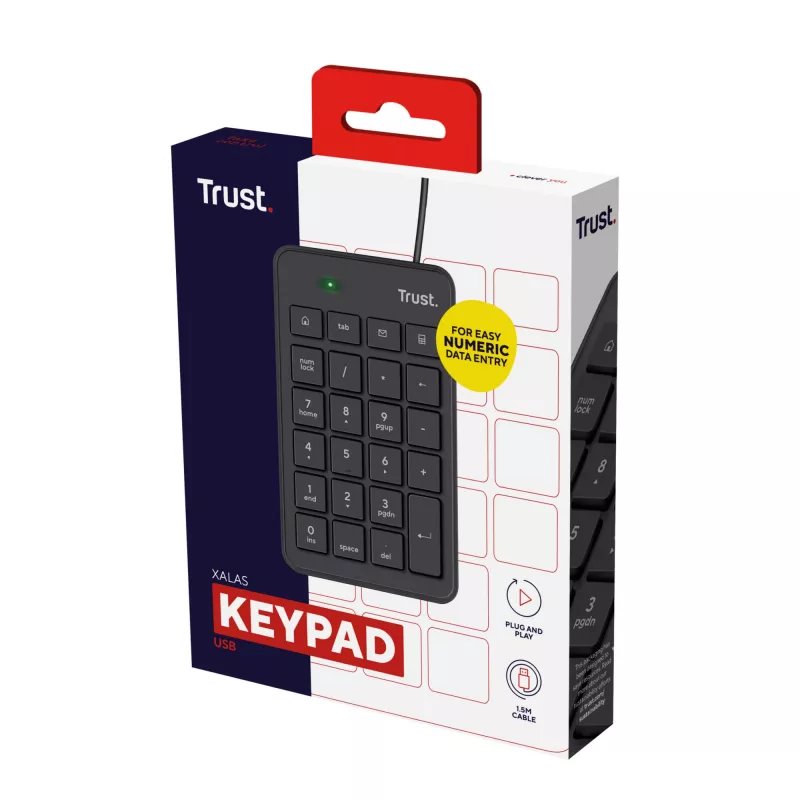 Trust 22221 numerická klávesnica laptop/PC USB čierna