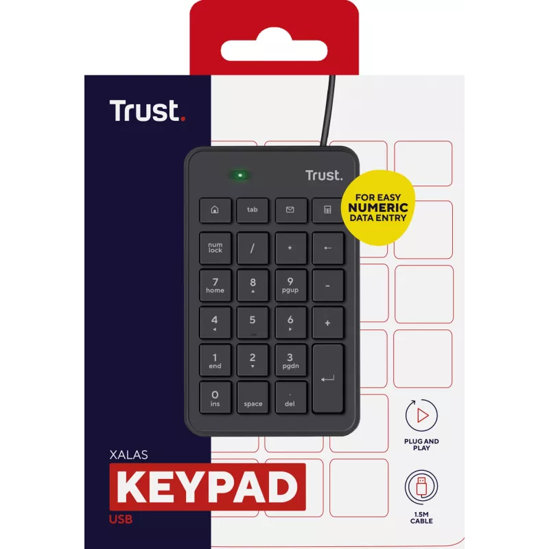 Trust 22221 numerická klávesnica laptop/PC USB čierna