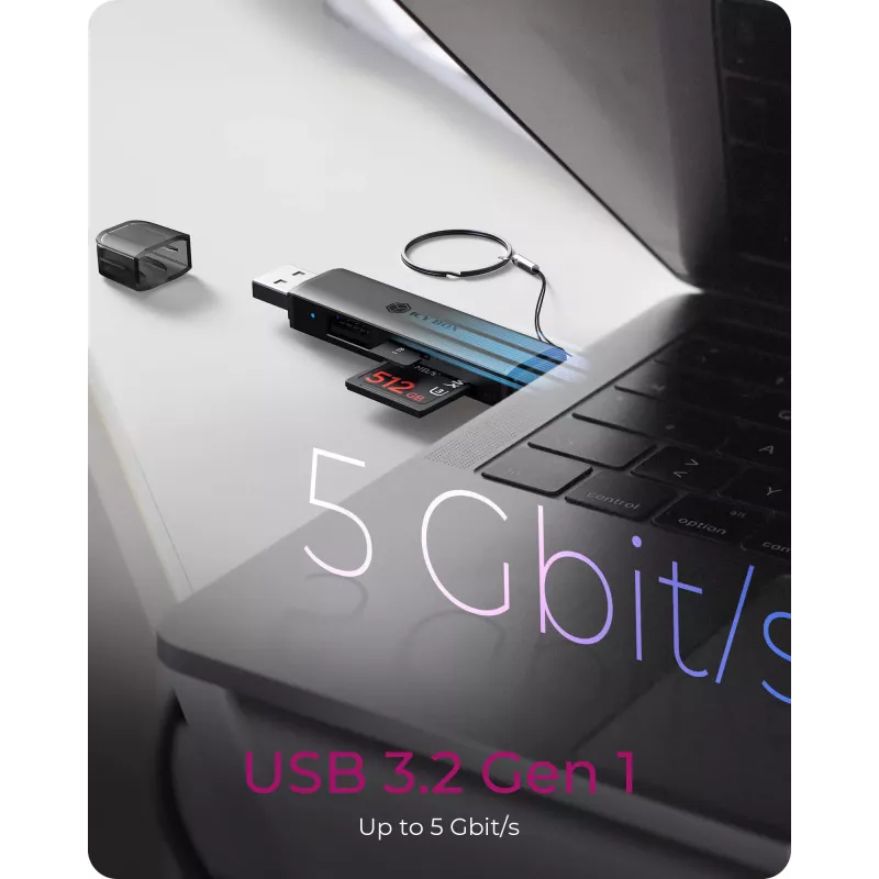Čítačka kariet icybox 61179 – USB 3.2 Gen1 3-in-1, USB Type-C a Type-A konektory