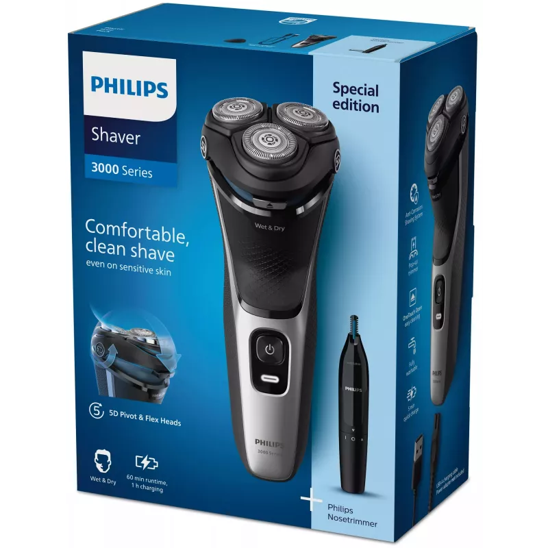 Philips S3143/02 elektrický holiaci strojček mokré & suché PowerCut systém čepelí