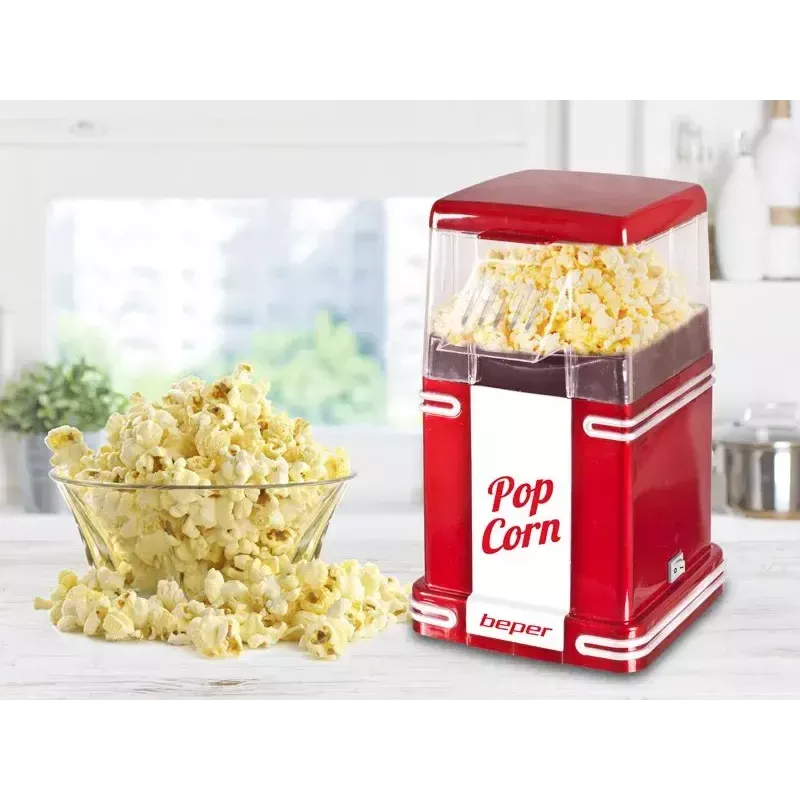 Prístroj na popcorn Beper 90.590Y červený biely 1200 W 3 min