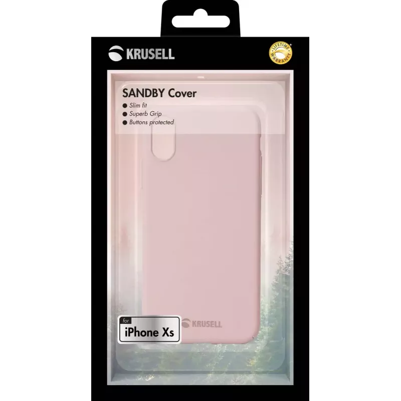 Puzdro Krusell iPhone X/XS ružové