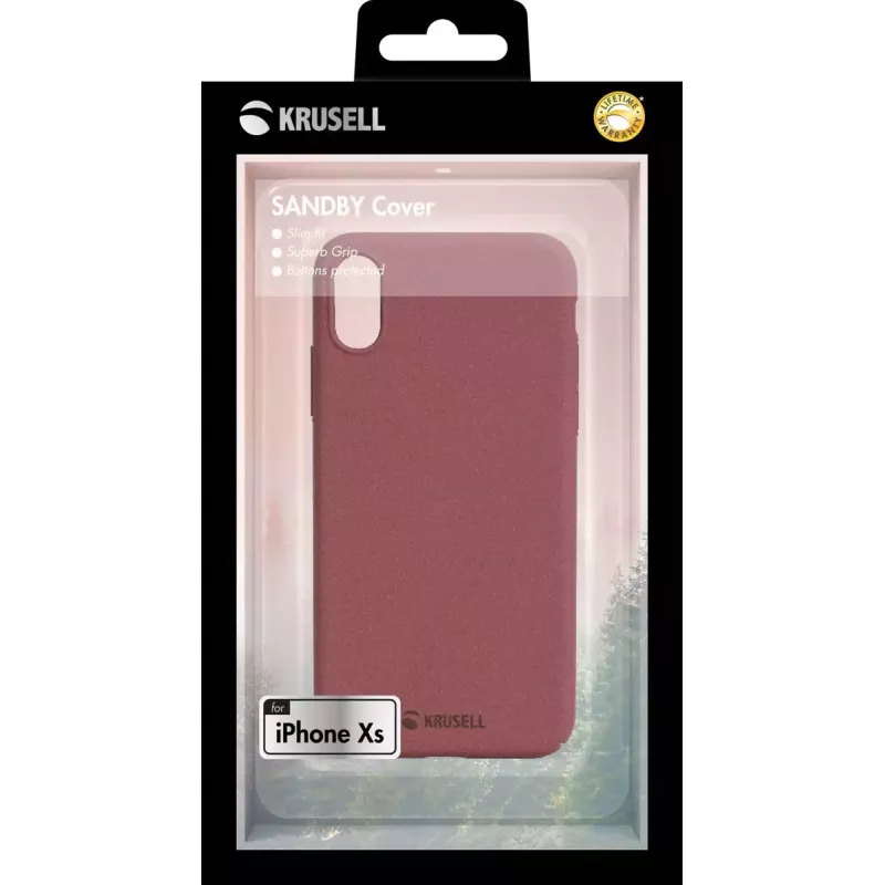 Puzdro s peňaženkou Krusell Sandby iPhone X/XS bordová