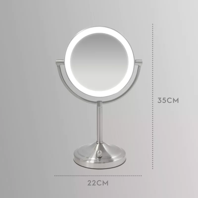 HoMedics MIR-8150-EU kozmetické zrkadlo stojace okrúhle nerezová oceľ