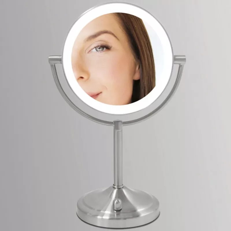 HoMedics MIR-8150-EU kozmetické zrkadlo stojace okrúhle nerezová oceľ