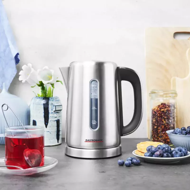 Elektrická kanvica Gastroback 1,7 L 3000 W čierna nerez