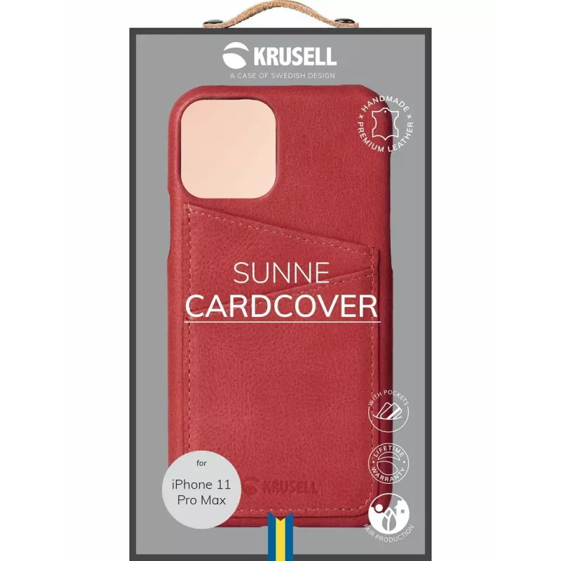 Ochranné puzdro CardCover Krusell Sunne pre Apple iPhone 11 Pro Max, vintage red