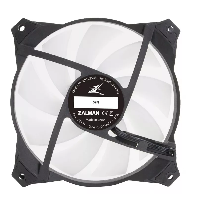 Zalman ZM-IF120 120mm Milky White aRGB ventilátor Infinity efekt 1 200 ot/min 21,0 dB(A) 55,2 CFM počítačová skriňa 12 cm