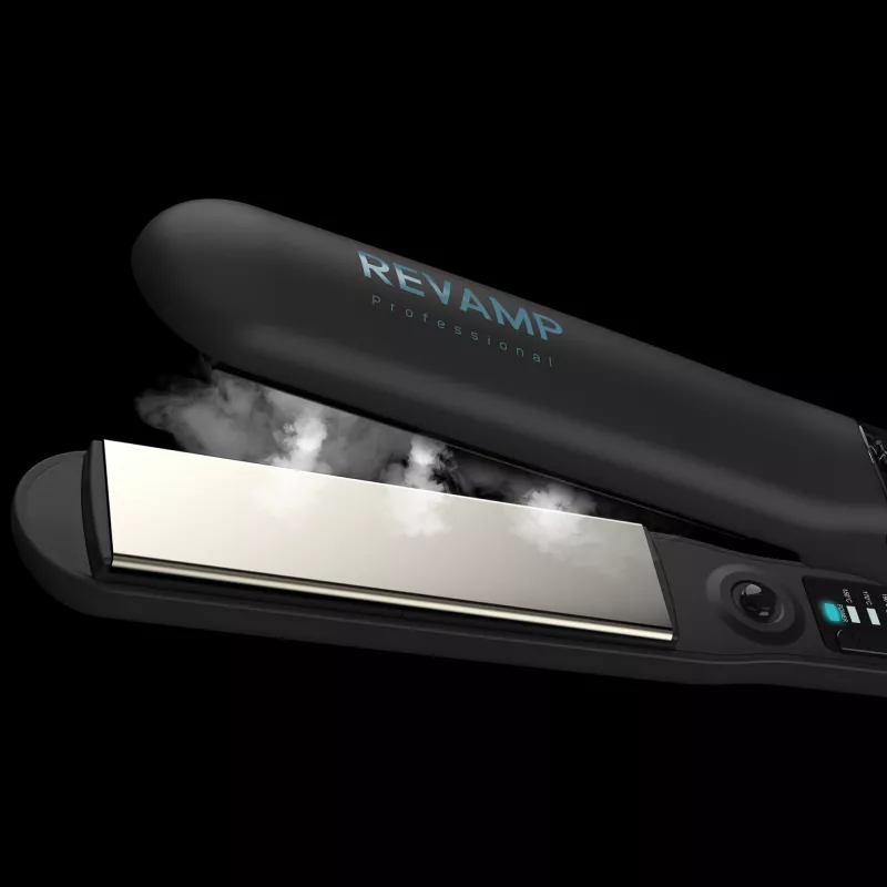 Žehlička na vlasy Revamp Progloss Steamcare ST-1600-EU parná čierna 3 m