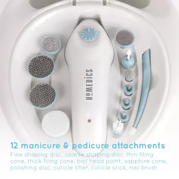 Sada na manikúru a pedikúru HoMedics MAN-3023A-EU 2 nadstavce plast modrá biela