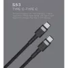 USB-C na USB-C kábel Orsen S53, 1 m, 3 A, červený