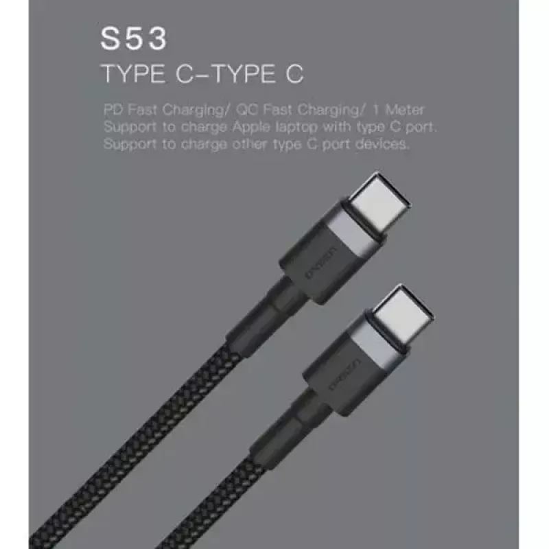 USB-C na USB-C kábel Orsen S53, 1 m, 3 A, červený