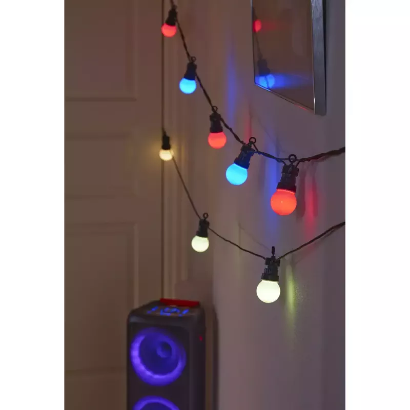 Denver SLP-510 inteligentná LED párty svetelná reťaz, 10 žiaroviek, 9 m, Wi-Fi, RGB, IP65