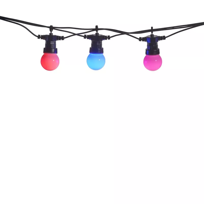 Denver SLP-510 inteligentná LED párty svetelná reťaz, 10 žiaroviek, 9 m, Wi-Fi, RGB, IP65