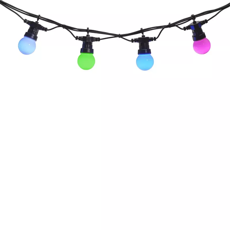 Denver SLP-510 inteligentná LED párty svetelná reťaz, 10 žiaroviek, 9 m, Wi-Fi, RGB, IP65