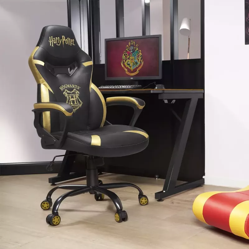 PC herná stolička Subsonic Junior Hogwarts čalúnené sedadlo čierna žltá