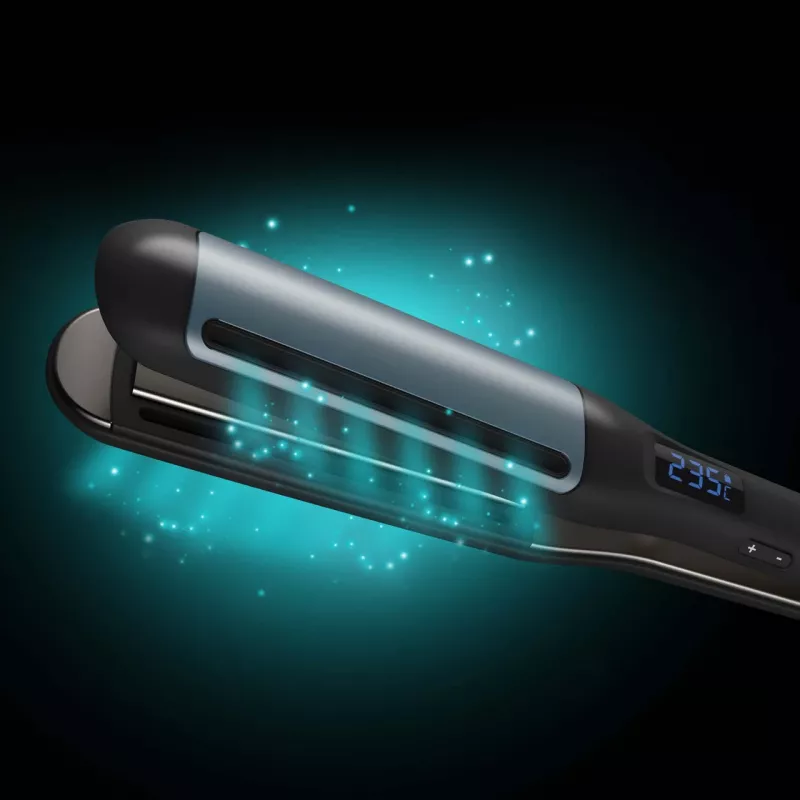 Revamp Progloss Hydro Shield X Shine žehlička na vlasy teplá čierna 3 m